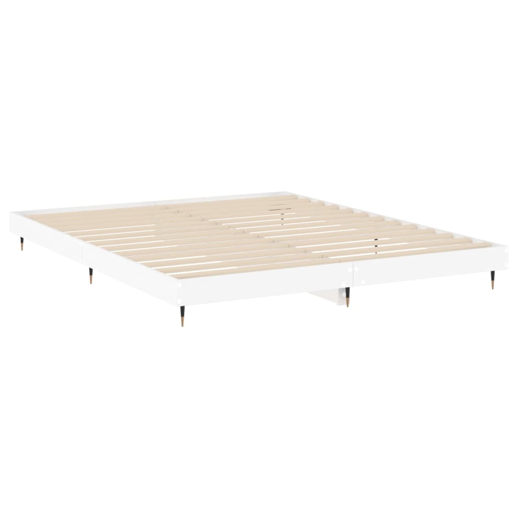 vidaXL Bed Frame without Mattress White 200x200 cm Engineered Wood