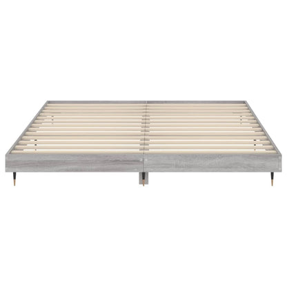 vidaXL Bed Frame without Mattress Grey Sonoma 200x200 cm Engineered Wood