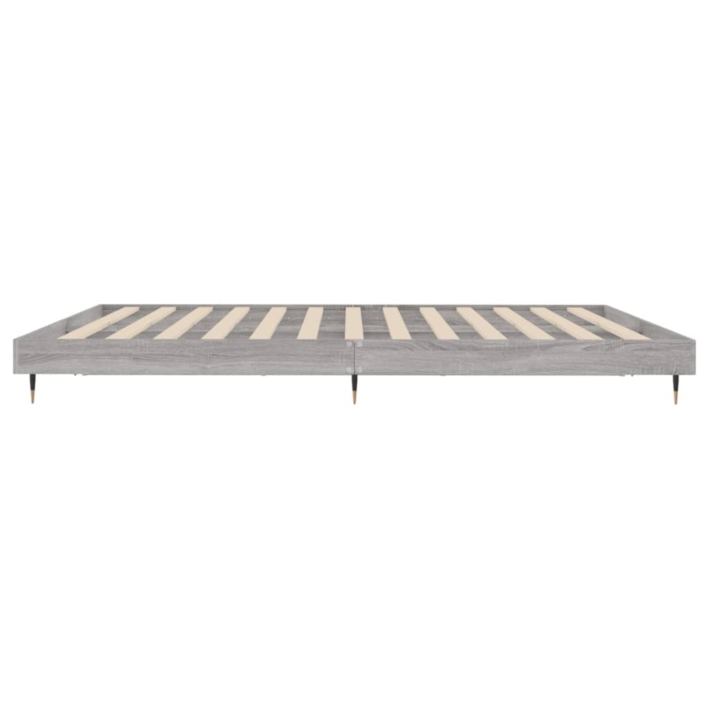 vidaXL Bed Frame without Mattress Grey Sonoma 200x200 cm Engineered Wood