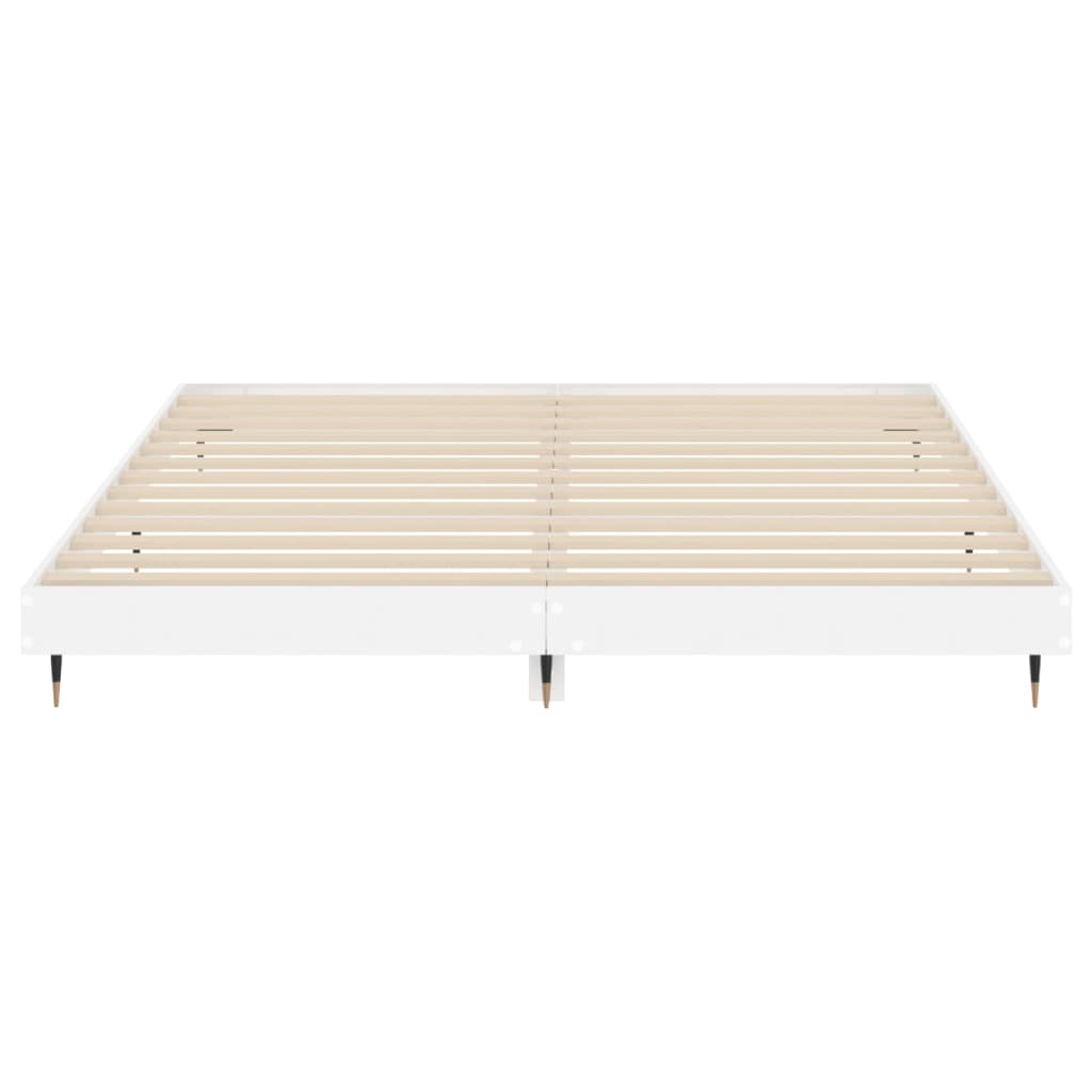 vidaXL Bed Frame without Mattress High Gloss White 160x200 cm