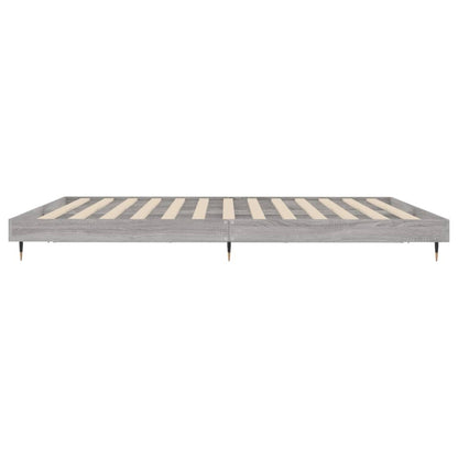 vidaXL Bed Frame without Mattress Grey Sonoma 160x200 cm Engineered Wood
