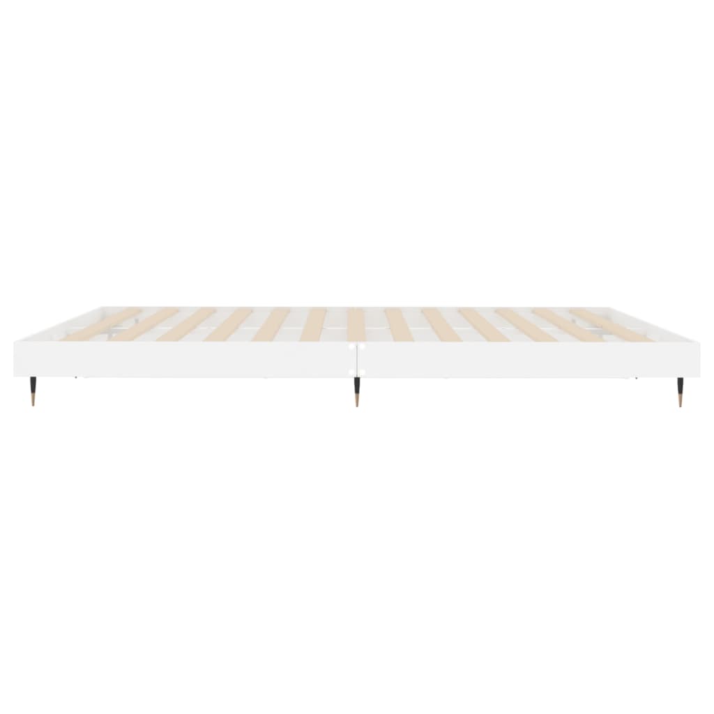 vidaXL Bed Frame without Mattress High Gloss White 140x200 cm