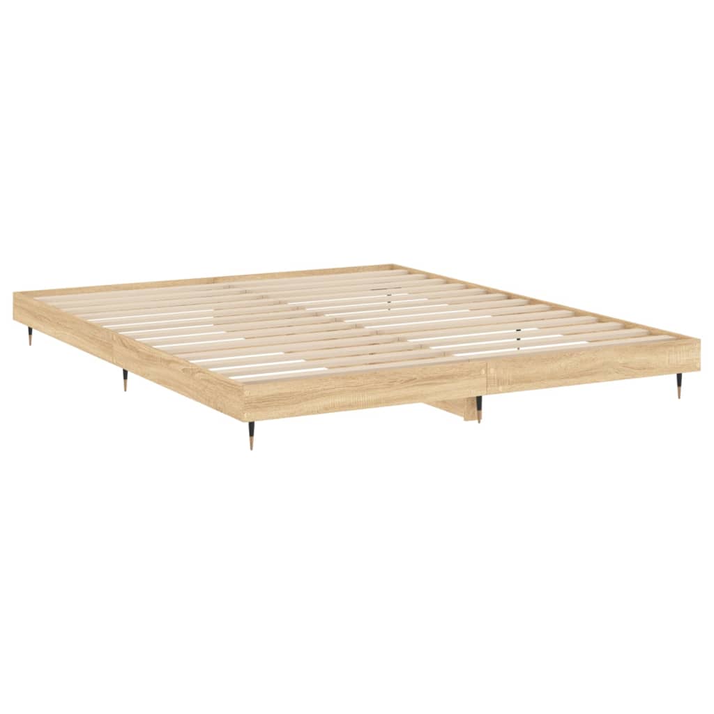 vidaXL Bed Frame without Mattress Sonoma Oak 120x200 cm Engineered Wood