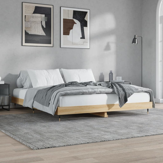 vidaXL Bed Frame without Mattress Sonoma Oak 120x200 cm Engineered Wood