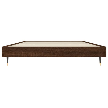 vidaXL Bed Frame without Mattress Brown Oak 100x200 cm Engineered Wood