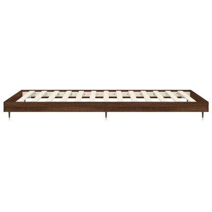 vidaXL Bed Frame without Mattress Brown Oak 100x200 cm Engineered Wood