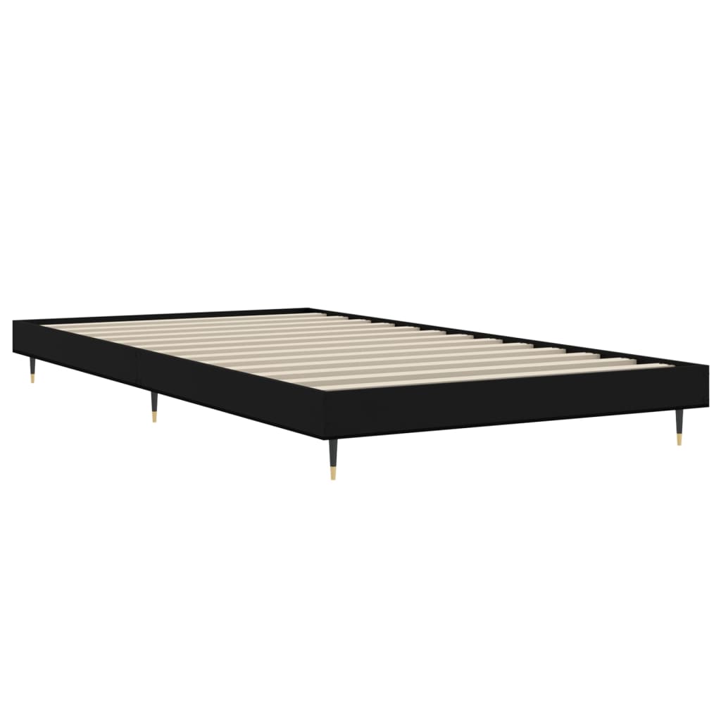 vidaXL Bed Frame without Mattress Black 90x200 cm Engineered Wood