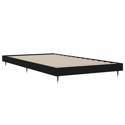 vidaXL Bed Frame without Mattress Black 90x200 cm Engineered Wood