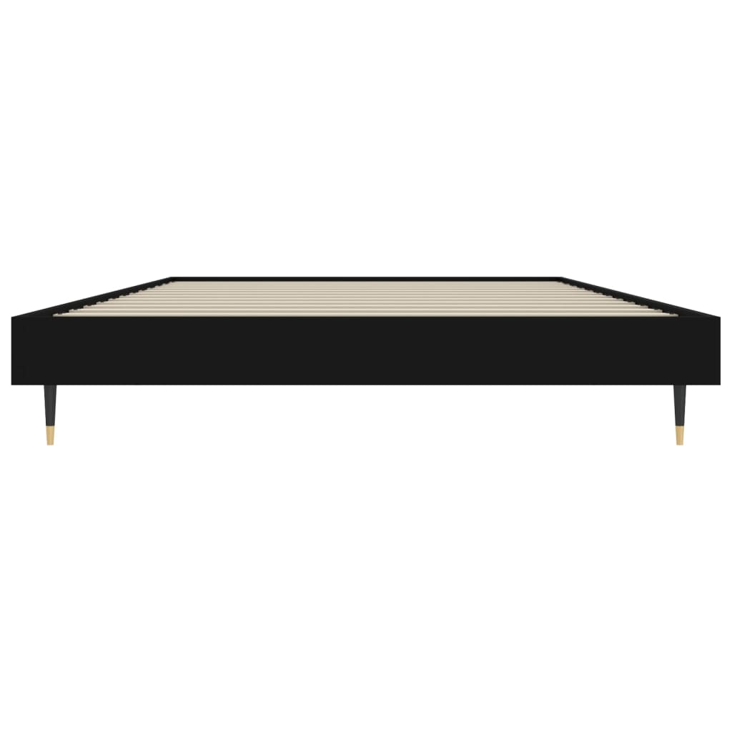 vidaXL Bed Frame without Mattress Black 90x200 cm Engineered Wood