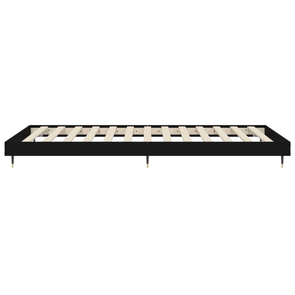 vidaXL Bed Frame without Mattress Black 90x200 cm Engineered Wood