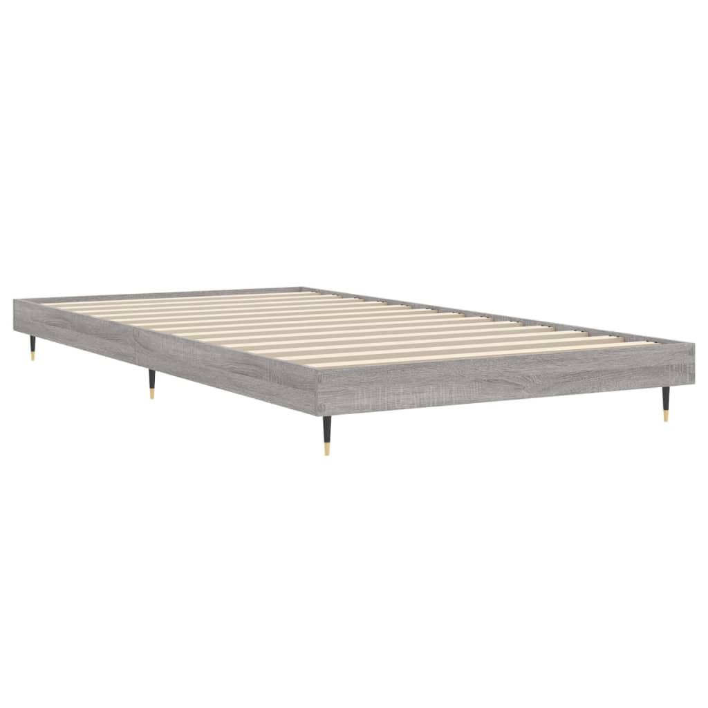 vidaXL Bed Frame without Mattress Grey Sonoma 90x200 cm Engineered Wood