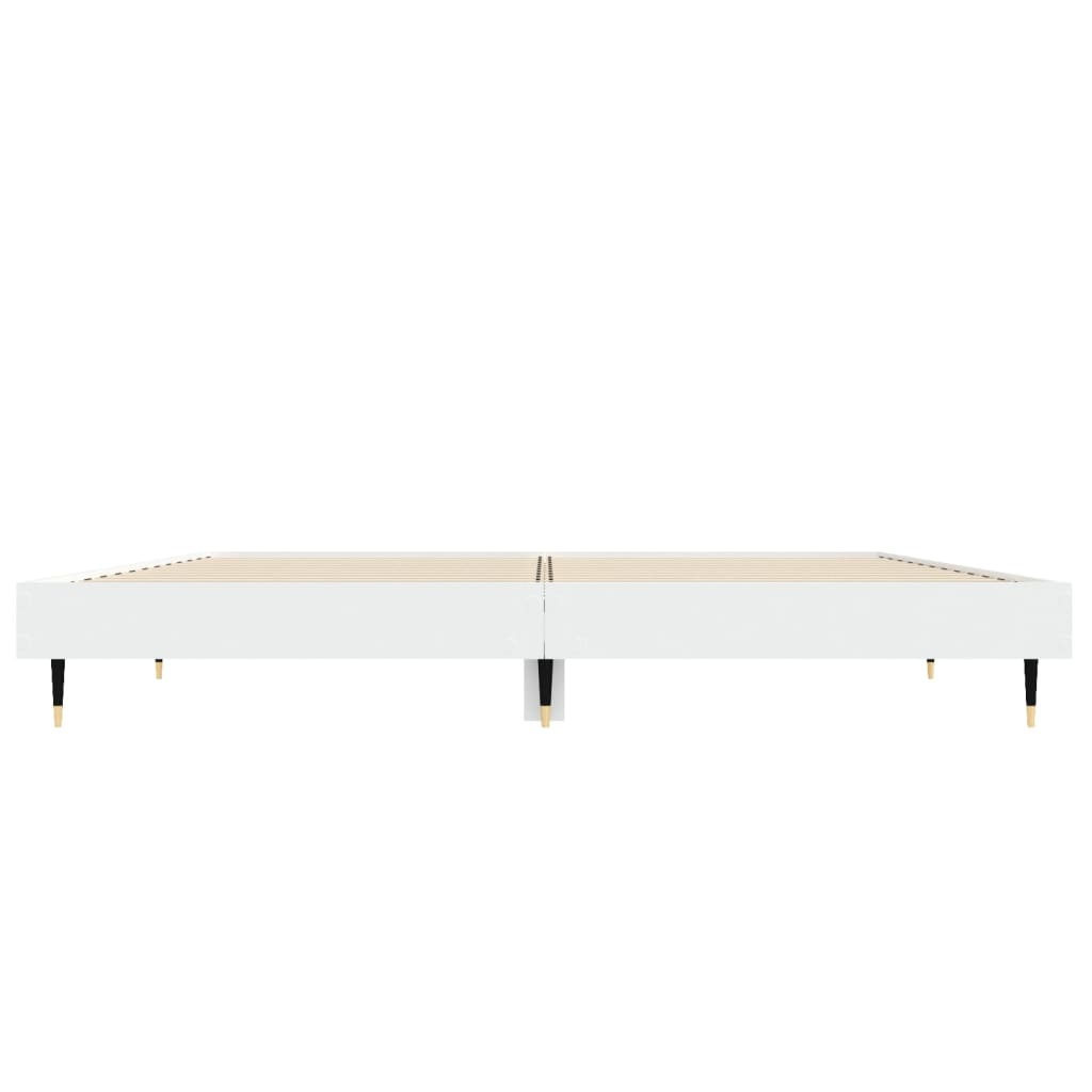 vidaXL Bed Frame without Mattress White 140x190 cm Engineered Wood