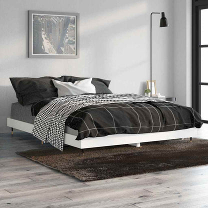 vidaXL Bed Frame without Mattress White 140x190 cm Engineered Wood
