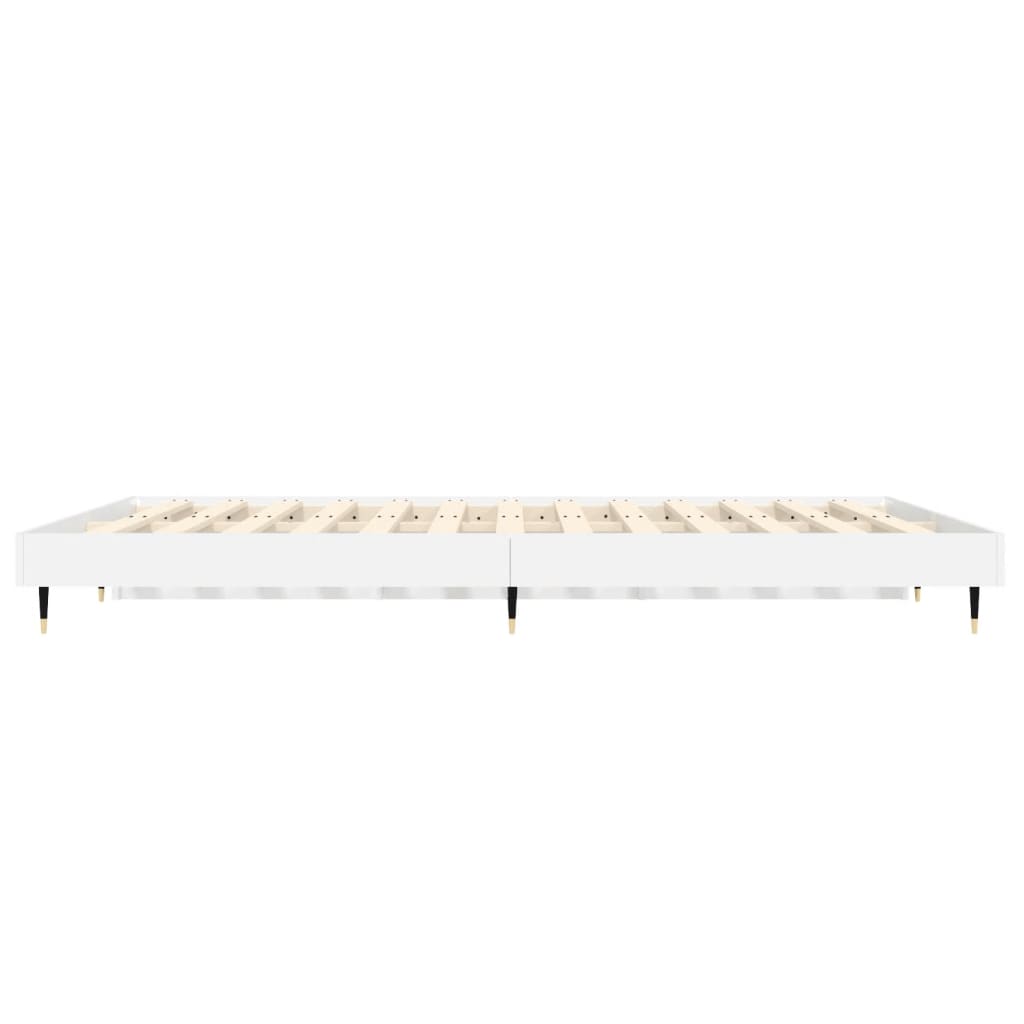 vidaXL Bed Frame without Mattress High Gloss White 140x190 cm