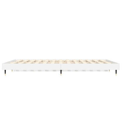 vidaXL Bed Frame without Mattress High Gloss White 140x190 cm