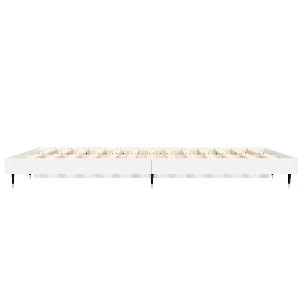 vidaXL Bed Frame without Mattress High Gloss White 135x190 cm Double
