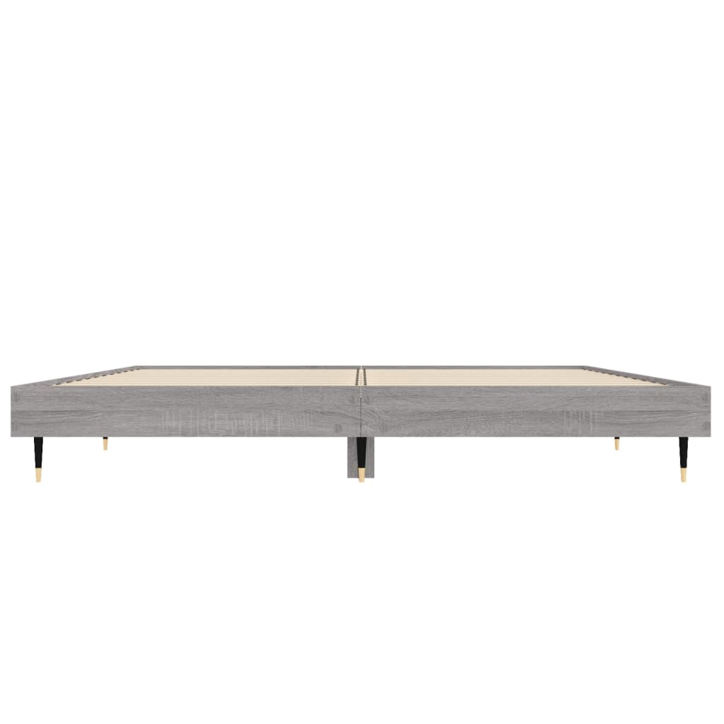 vidaXL Bed Frame without Mattress Grey Sonoma 135x190 cm Double Engineered Wood