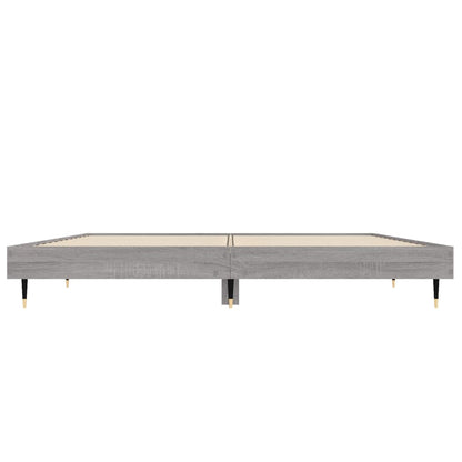 vidaXL Bed Frame without Mattress Grey Sonoma 135x190 cm Double Engineered Wood