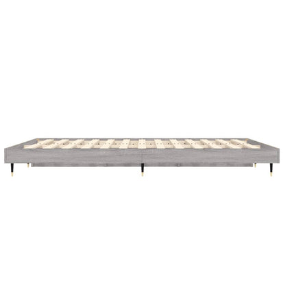 vidaXL Bed Frame without Mattress Grey Sonoma 135x190 cm Double Engineered Wood