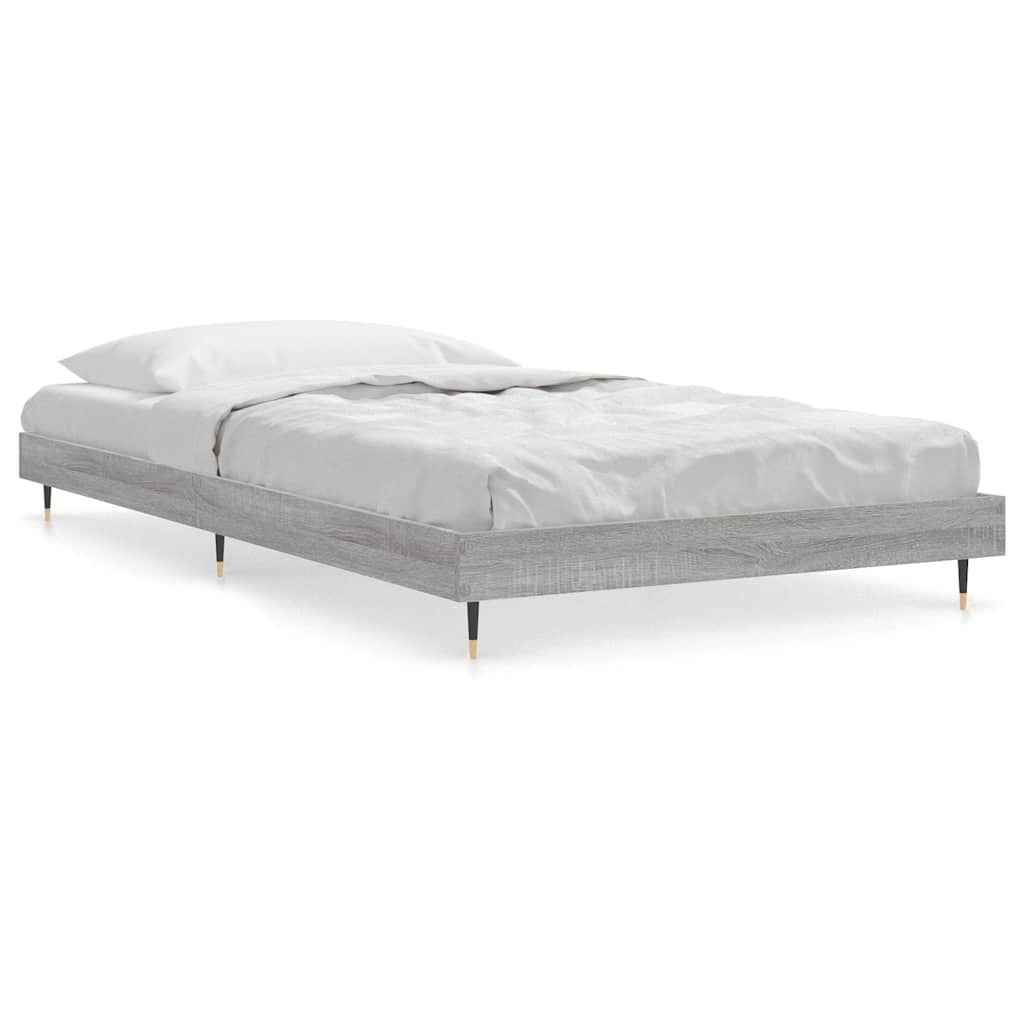 vidaXL Bed Frame without Mattress Grey Sonoma 90x190 cm Single Engineered Wood