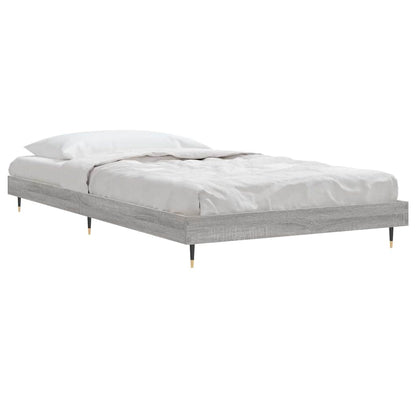 vidaXL Bed Frame without Mattress Grey Sonoma 90x190 cm Single Engineered Wood