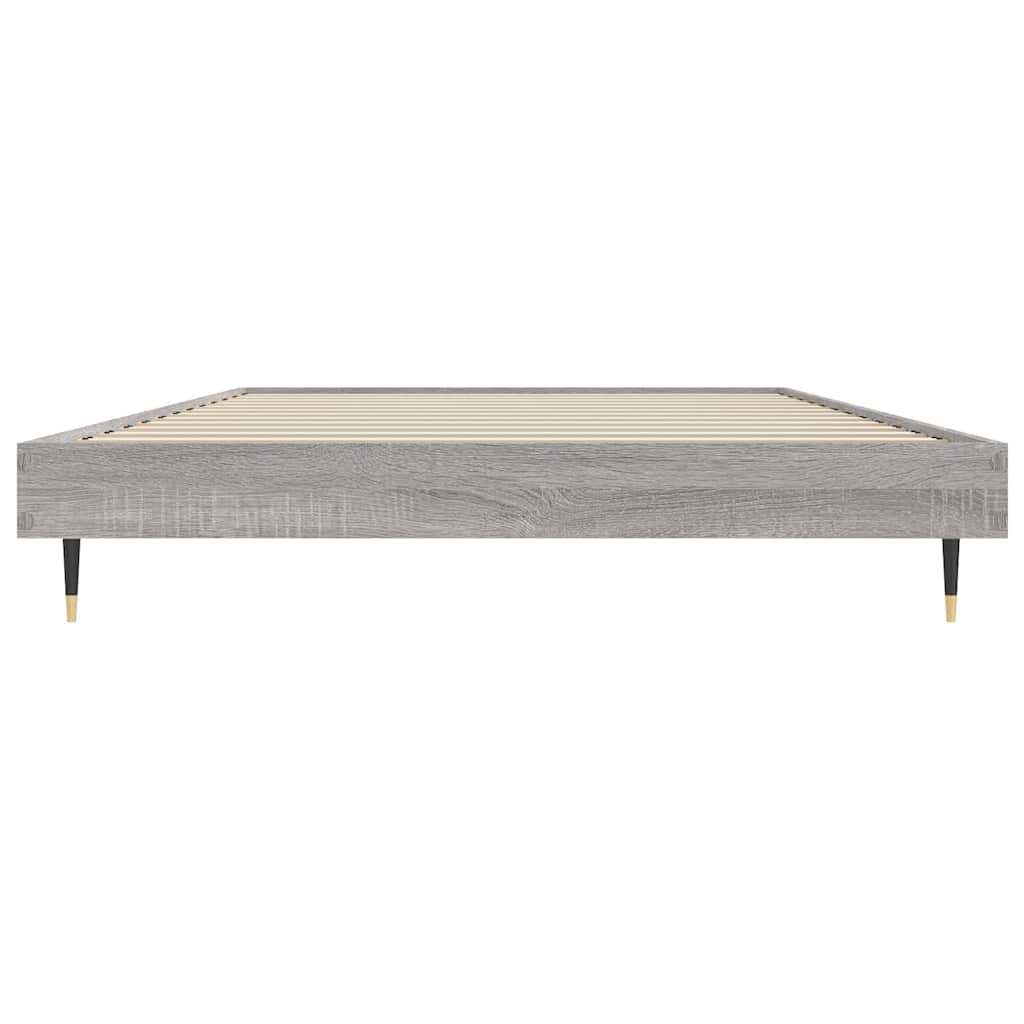vidaXL Bed Frame without Mattress Grey Sonoma 90x190 cm Single Engineered Wood