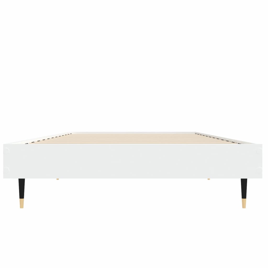 vidaXL Bed Frame without Mattress White 75x190 cm Small Single Engineered Wood