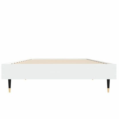 vidaXL Bed Frame without Mattress White 75x190 cm Small Single Engineered Wood