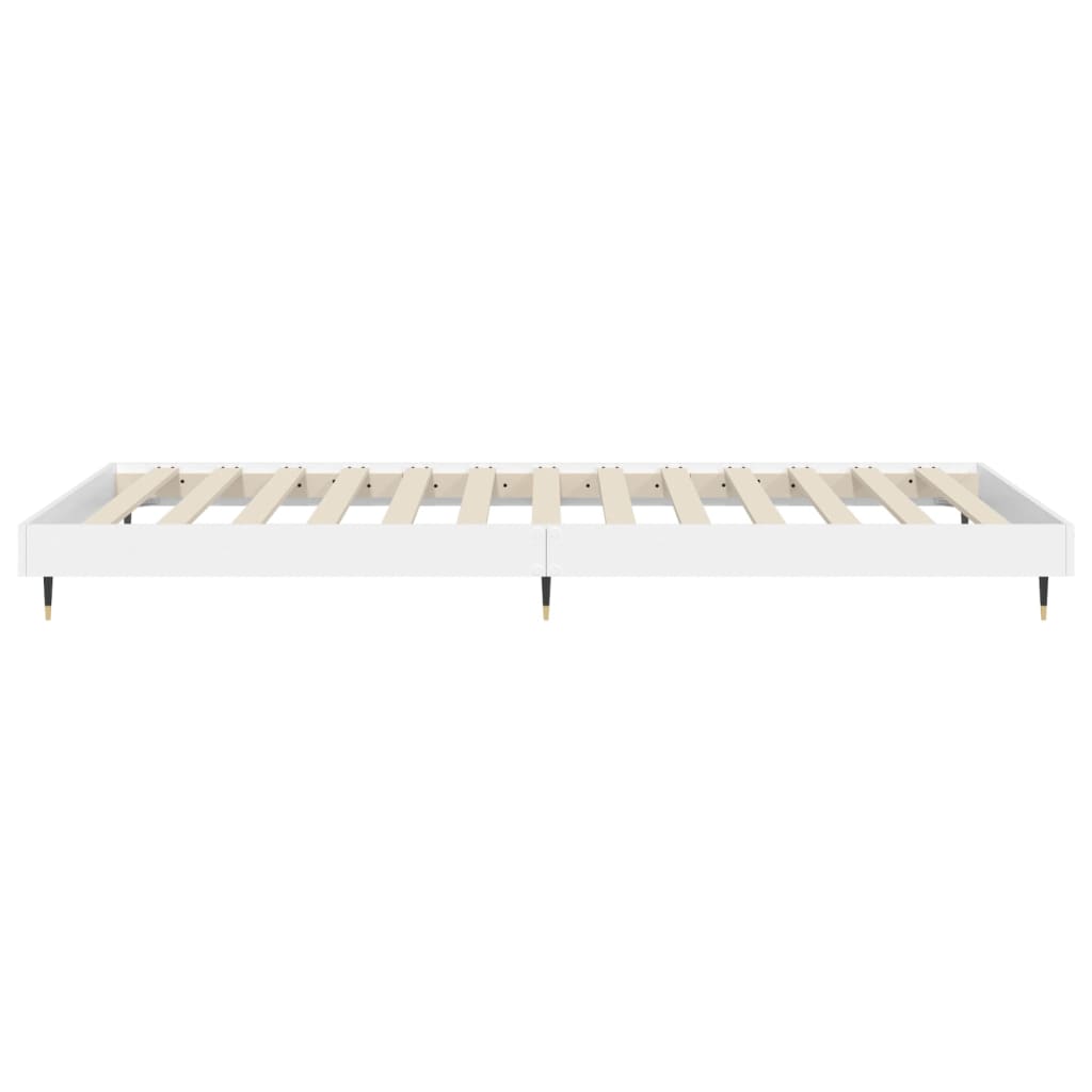 vidaXL Bed Frame without Mattress White 75x190 cm Small Single Engineered Wood