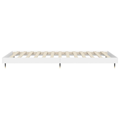 vidaXL Bed Frame without Mattress White 75x190 cm Small Single Engineered Wood