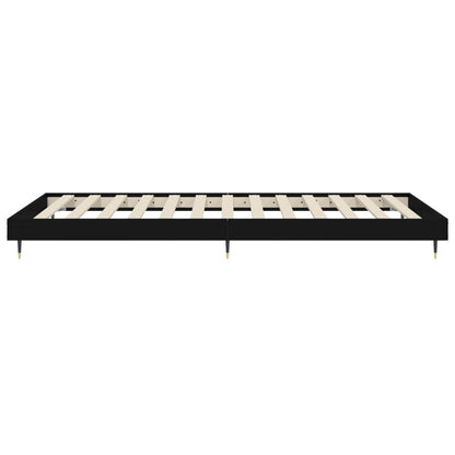 vidaXL Bed Frame without Mattress Black 75x190 cm Small Single Engineered Wood