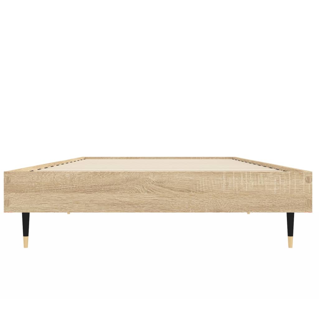 vidaXL Bed Frame without Mattress Sonoma Oak 75x190 cm Small Single Engineered Wood
