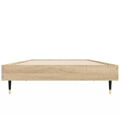 vidaXL Bed Frame without Mattress Sonoma Oak 75x190 cm Small Single Engineered Wood