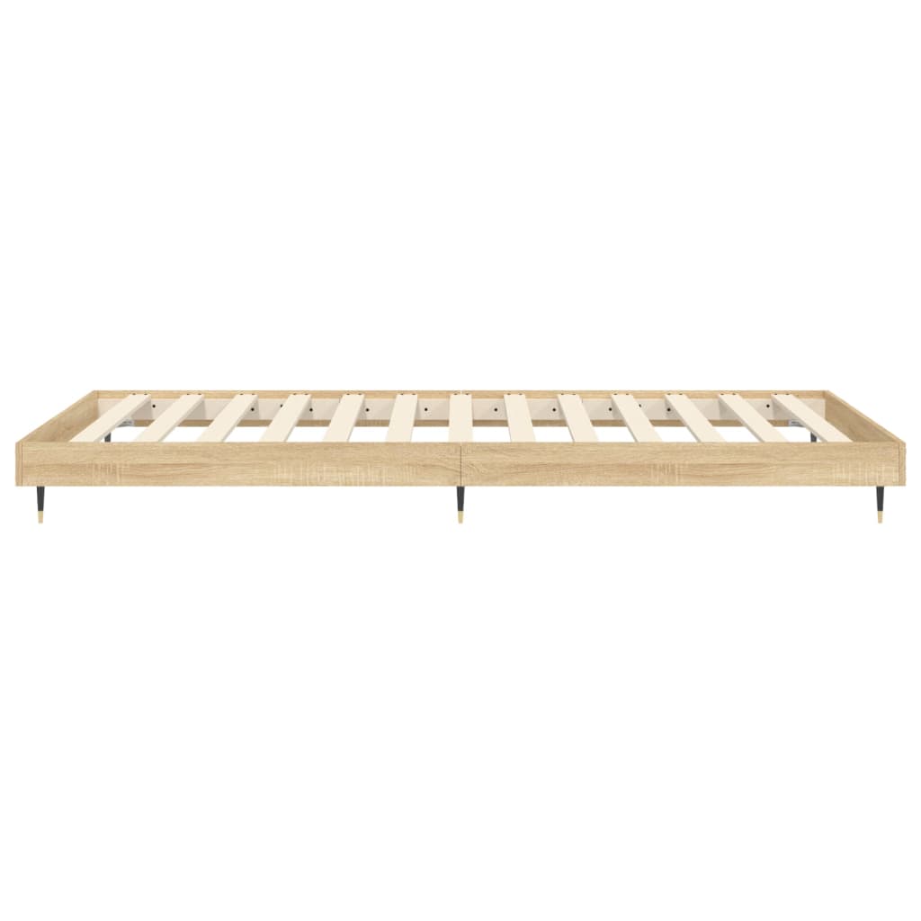 vidaXL Bed Frame without Mattress Sonoma Oak 75x190 cm Small Single Engineered Wood