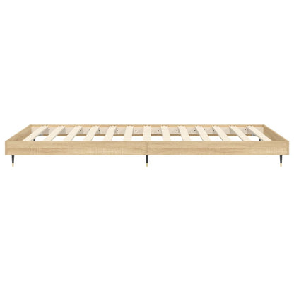 vidaXL Bed Frame without Mattress Sonoma Oak 75x190 cm Small Single Engineered Wood