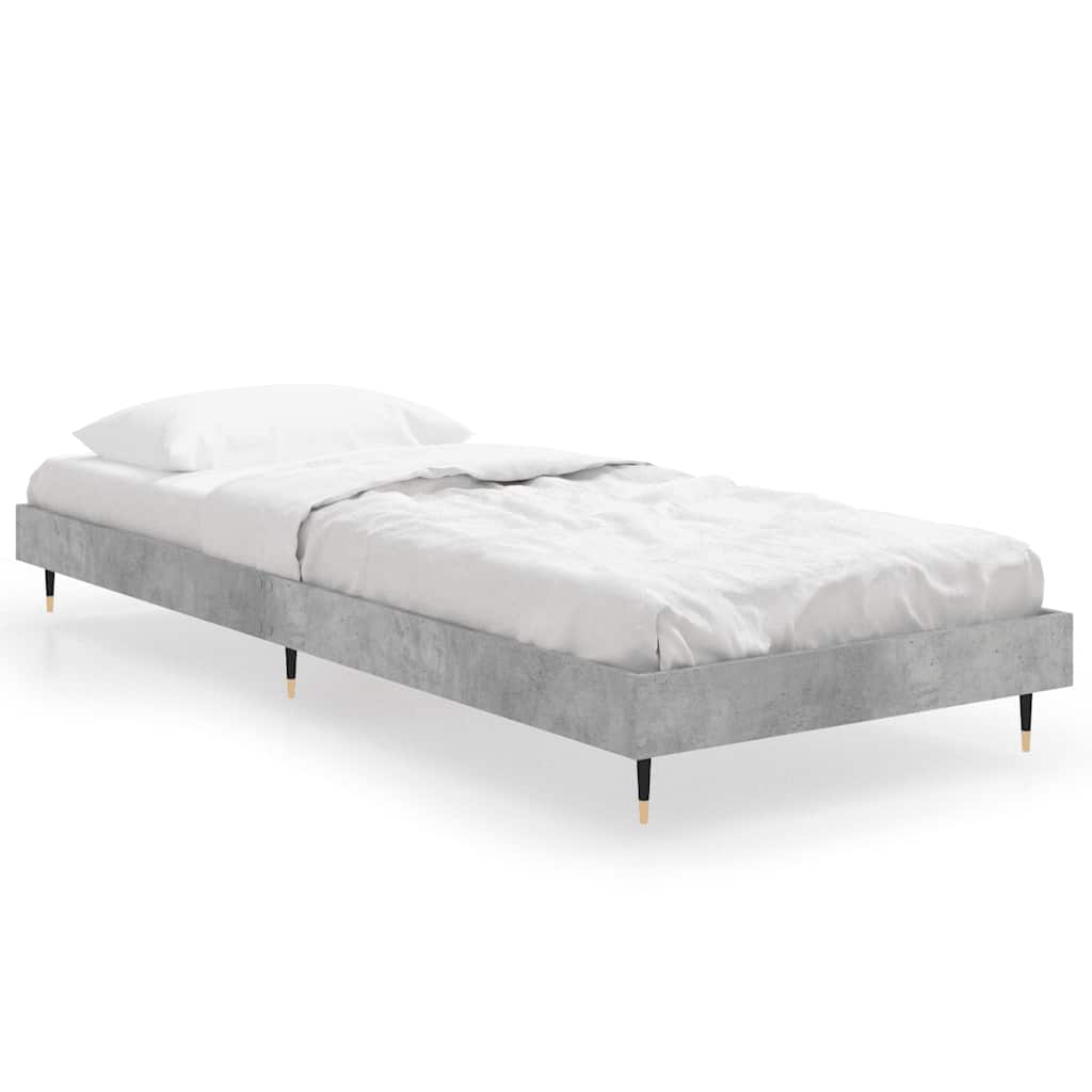 vidaXL Bed Frame without Mattress Concrete Grey 75x190 cm Small Single