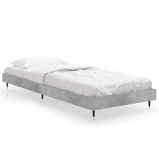 vidaXL Bed Frame without Mattress Concrete Grey 75x190 cm Small Single