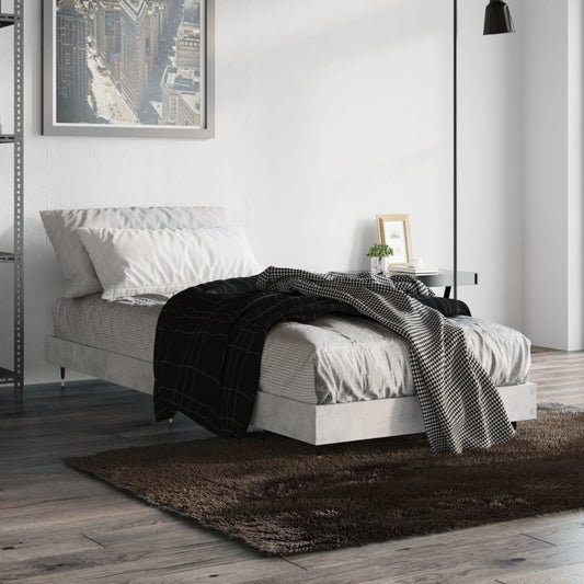 vidaXL Bed Frame without Mattress Concrete Grey 75x190 cm Small Single