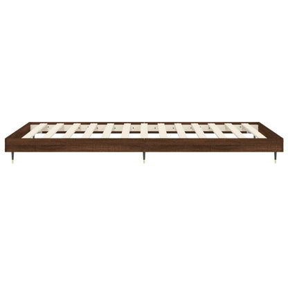 vidaXL Bed Frame without Mattress Brown Oak 75x190 cm Small Single Engineered Wood