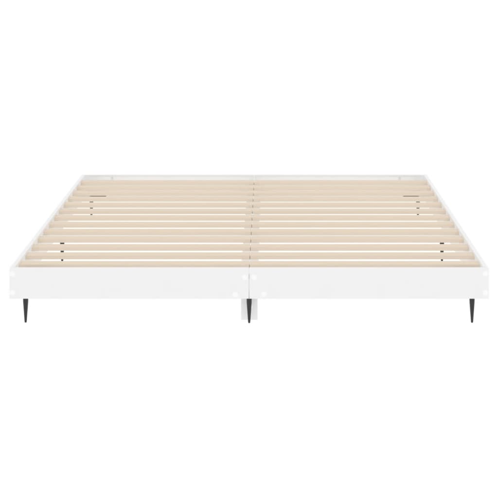 vidaXL Bed Frame without Mattress High Gloss White 200x200 cm
