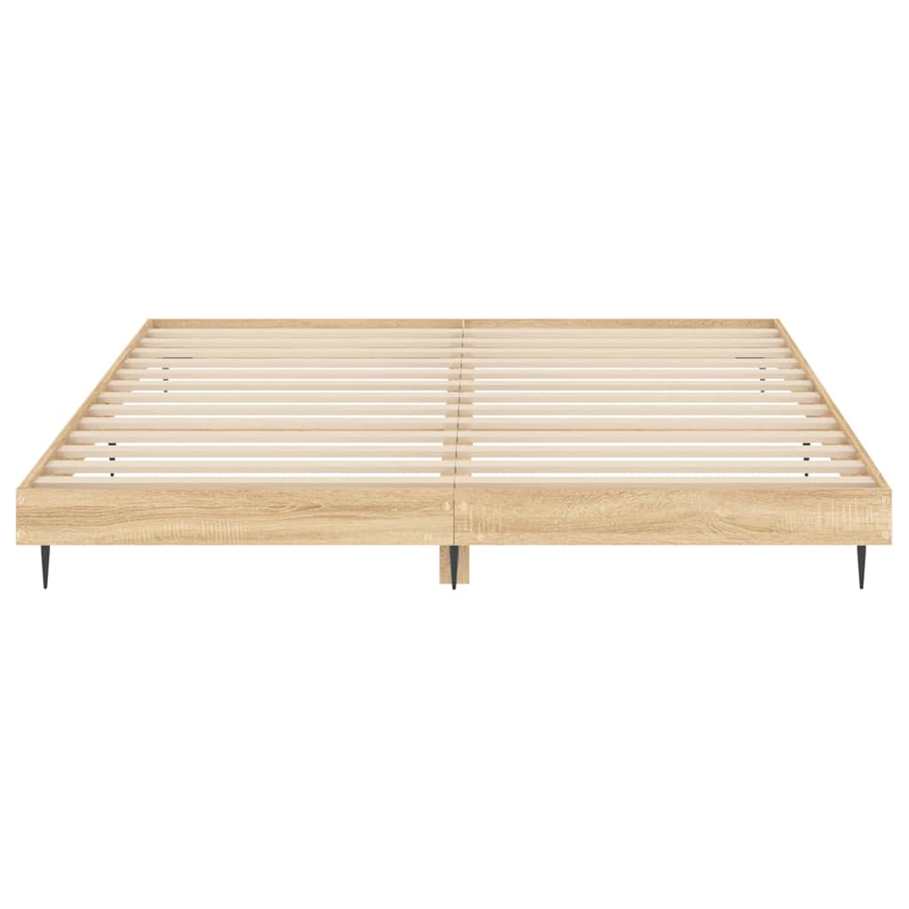 vidaXL Bed Frame without Mattress Sonoma Oak 200x200 cm Engineered Wood