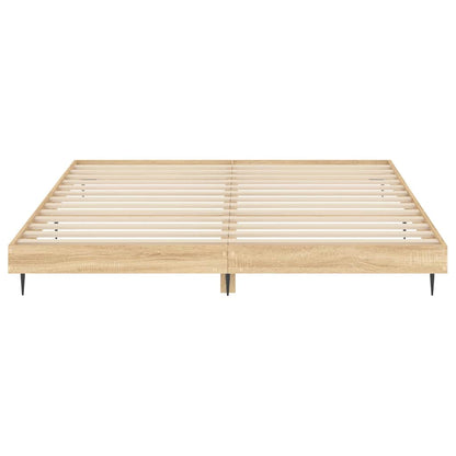 vidaXL Bed Frame without Mattress Sonoma Oak 200x200 cm Engineered Wood