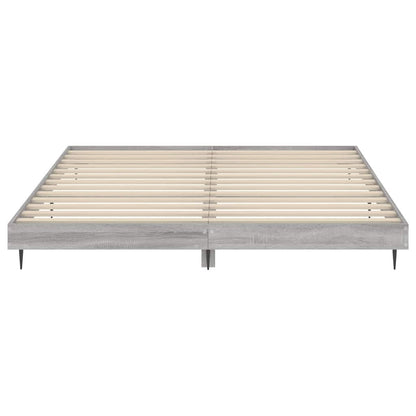 vidaXL Bed Frame without Mattress Grey Sonoma 200x200 cm Engineered Wood