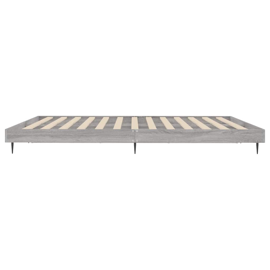 vidaXL Bed Frame without Mattress Grey Sonoma 200x200 cm Engineered Wood