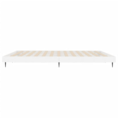 vidaXL Bed Frame without Mattress High Gloss White 180x200 cm Super King