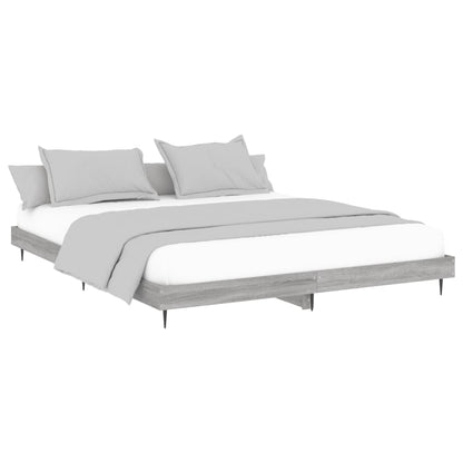 vidaXL Bed Frame without Mattress Grey Sonoma 180x200 cm Super King Engineered Wood