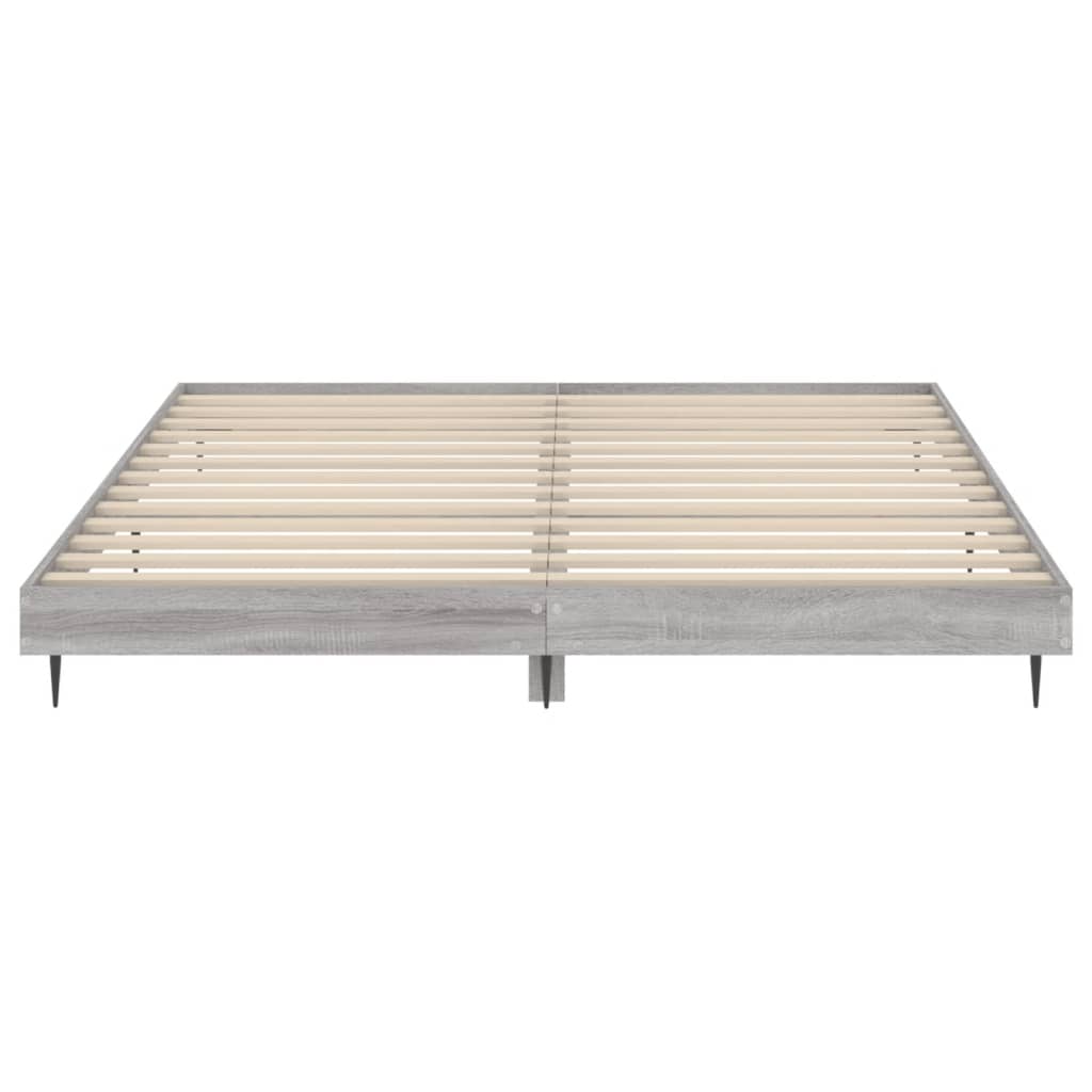 vidaXL Bed Frame without Mattress Grey Sonoma 180x200 cm Super King Engineered Wood