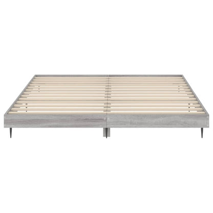 vidaXL Bed Frame without Mattress Grey Sonoma 180x200 cm Super King Engineered Wood