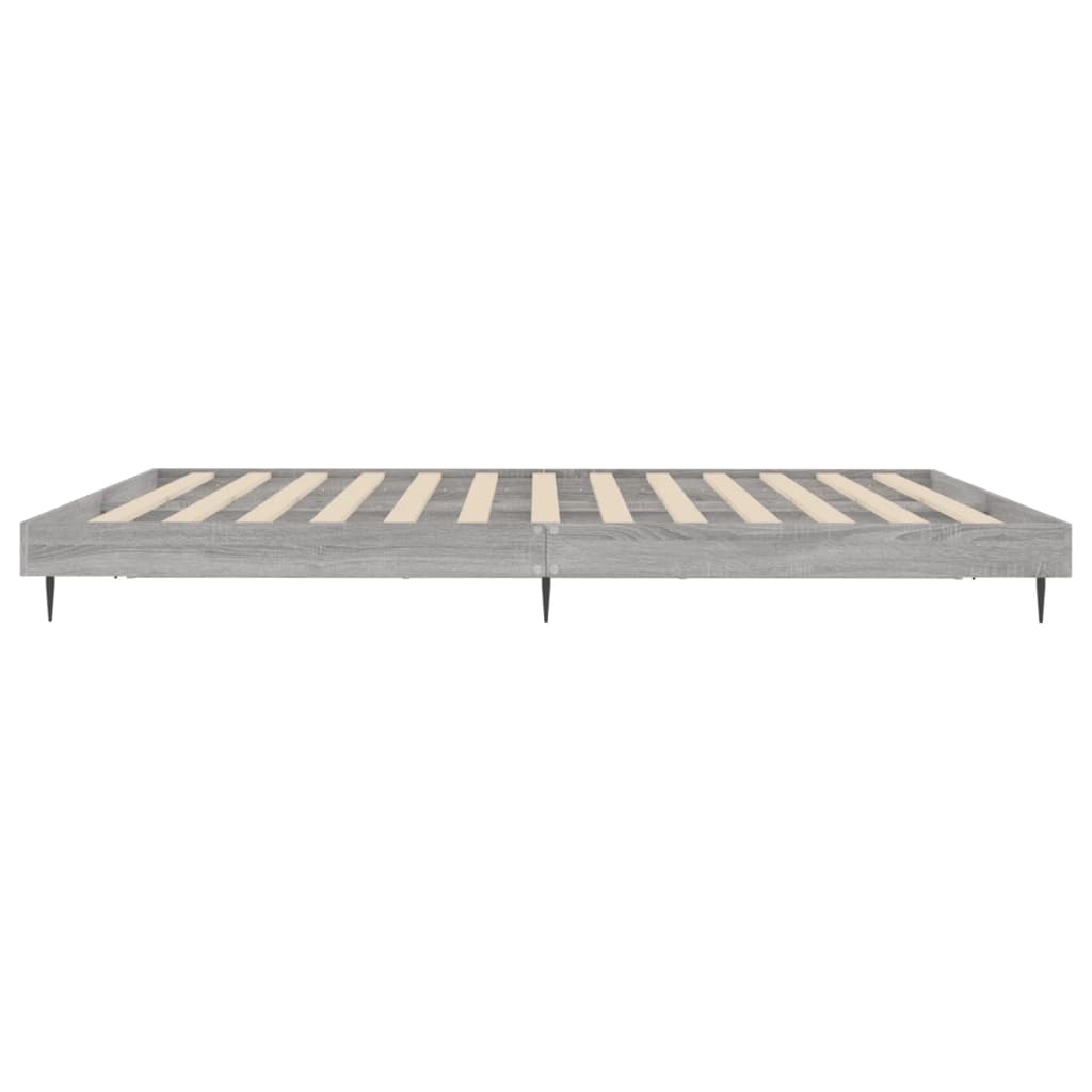 vidaXL Bed Frame without Mattress Grey Sonoma 180x200 cm Super King Engineered Wood