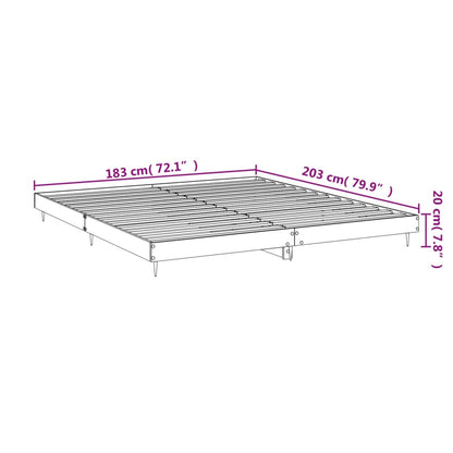 vidaXL Bed Frame without Mattress Grey Sonoma 180x200 cm Super King Engineered Wood